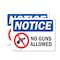 Signmission No Guns Allowed OSHA Notice Sign, Vinyl Decal, 10in W x 7in L, 2PK OS-2PACK-NS-D-710-L-16133 - alternate 1